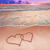 Beautiful Beach With Hearts In Sand paint by number