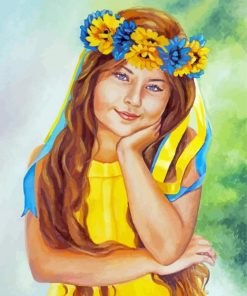 Beautiful Girl In Yellow Dress paint by number