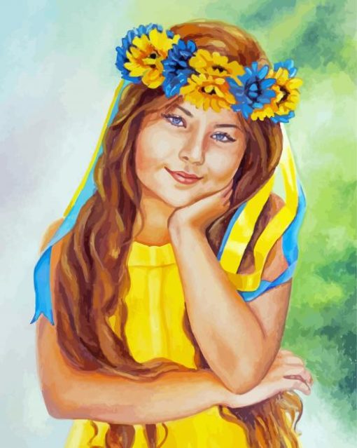 Beautiful Girl In Yellow Dress paint by number