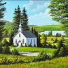 Beautiful Church In The Woods paint by number