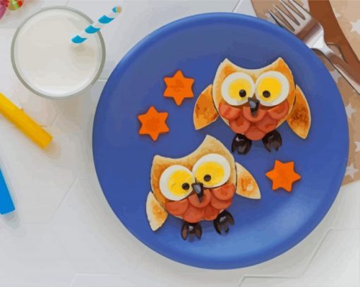 Birds Funny Food For Kids paint by number