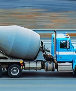 Blue Cement Truck paint by number