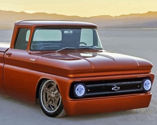 Brown C10 Chevy Truck paint by number