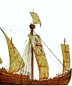 Caravel Ship paint by number