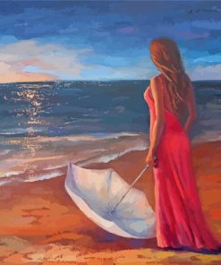 Classy Girl Looking Out To Sea Art paint by number