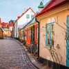 Cobblestone Street In Lund Sweden paint by number