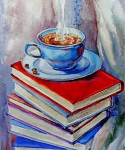 Coffee And Book Art paint by number