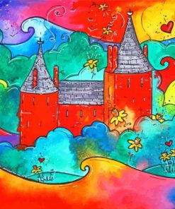 Colorful Castell Coch paint by number