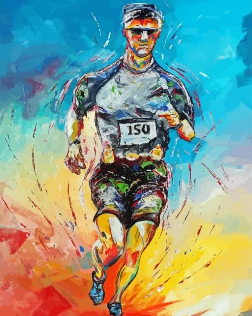 Colorful Man Running paint by number