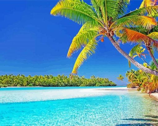 Cook Islands Palm Trees paint by number