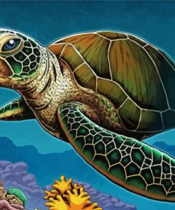 Cool Ridley Sea Turtle Art paint by number