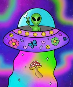 Cool Trippy Alien paint by number