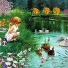 Cute Girl And Duck paint by number