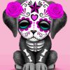 Day Of The Death Dog Sugar Skull Animal paint by number