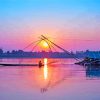 Fisherman On Mekong River paint by number