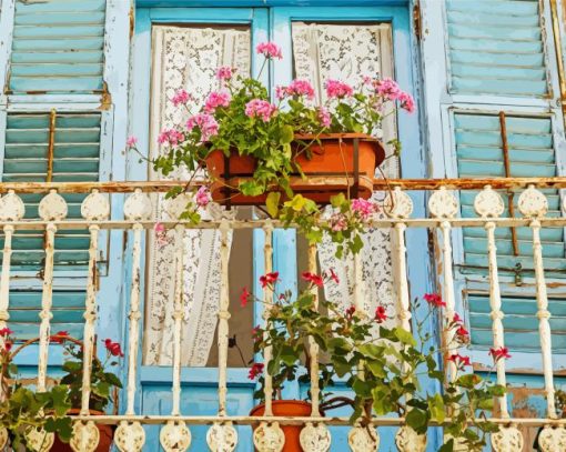 Flower Balcony Italy paint by number