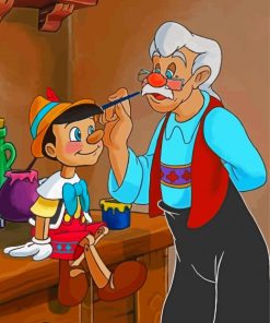 Geppetto And Pinocchio Cartoon Characters Paint by number