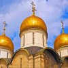 Golden Russian Onion Domes Building paint by number