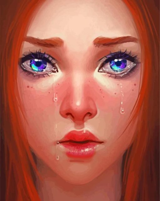 Gorgeous Sad Lady paint by number