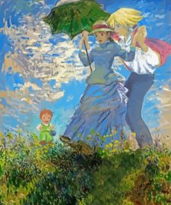 Impressionist Anime Girl With Parasol paint by number