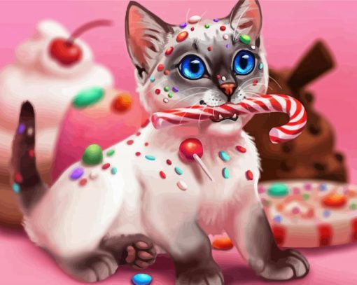 Kitten And Candy paint by number