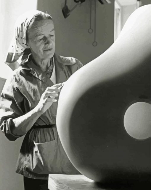 Monochrome Barbara Hepworth paint by number