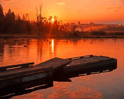 Morning Burnaby Lake paint by number