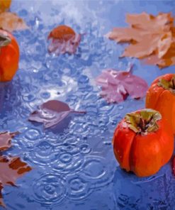 Persimmon Under Rain paint by number