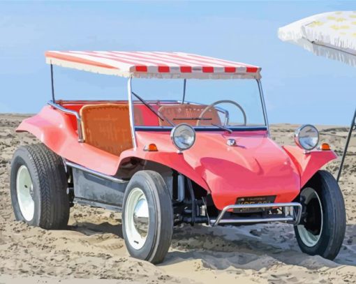 Pink Beach Buggy paint by number