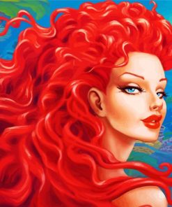 Red Curls Redhead Girl paint by number