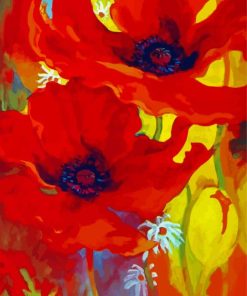 Red Flowers Simon Bull paint by number