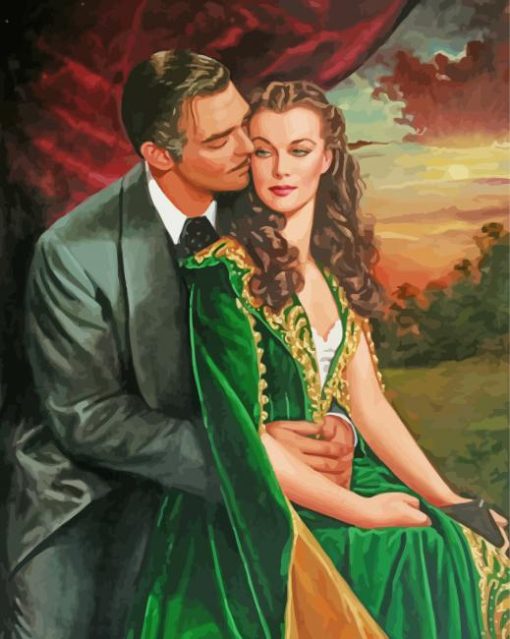 Romantic Rhett And Scarlett Art paint by number