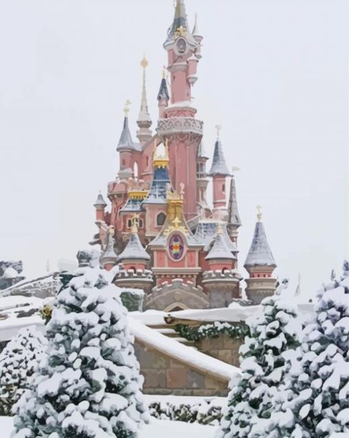 Snowy Parc Disneyland paint by number