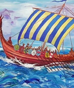 Viking Vessel Art paint by number