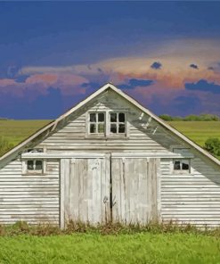 Vintage Old White Barns paint by number