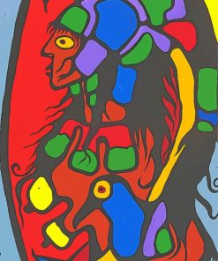 Visionary Women And Fly By Norval Morrisseau paint by number