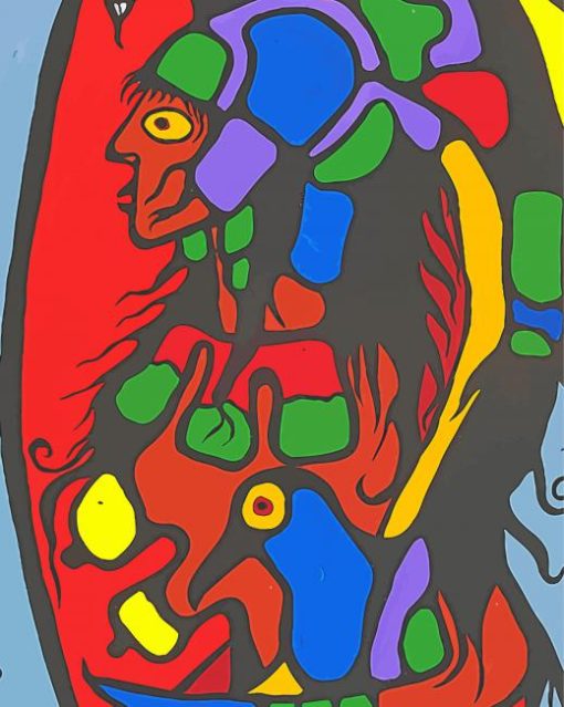 Visionary Women And Fly By Norval Morrisseau paint by number