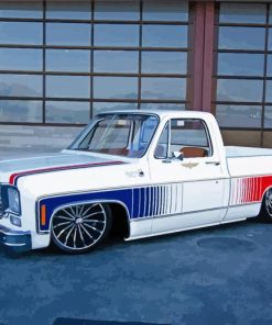 White 76 GMC Pickup paint by number