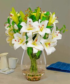 White Lilies In Jug paint by number