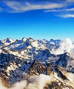 Winter Pyrenees Mountains paint by number