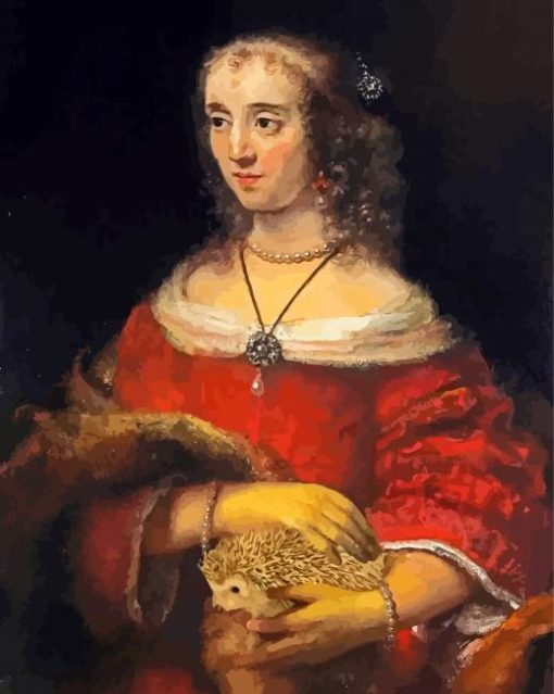 Woman And Hedgehog Art paint by number