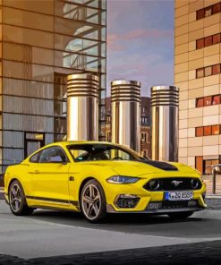 Yellow Mach 1 Mustang paint by number