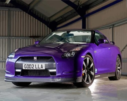 2018 Nissan GTR Dark Purple Paint by number