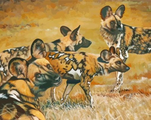 African Hunting Dogs Animals paint by number