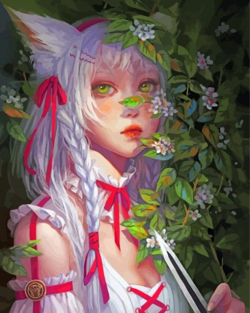 Anime Wolf Girl paint by number