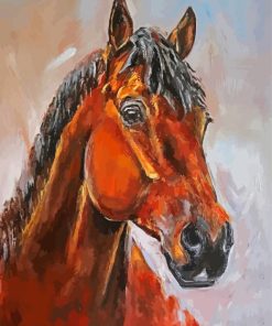 Bay Horse Head Art paint by number