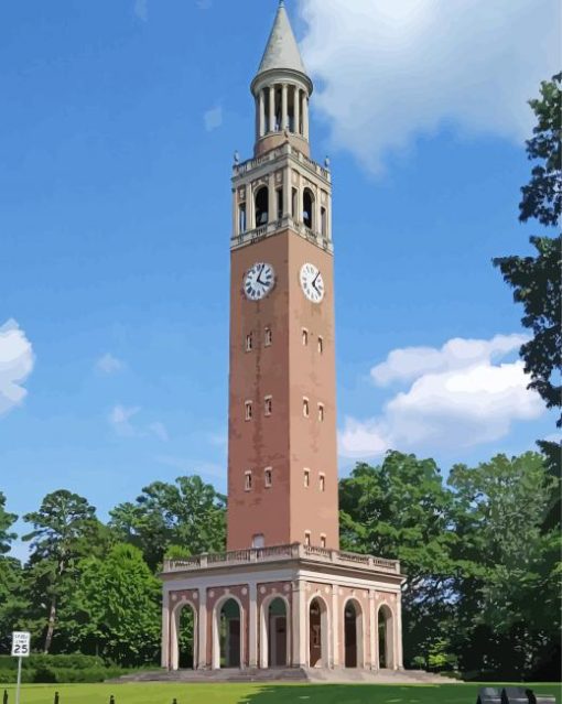 Bell Tower In Chapel Hill paint by number