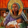 Black Madonna And Child paint by number