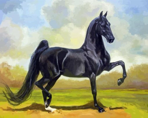 Black Saddlebred Horse paint by number