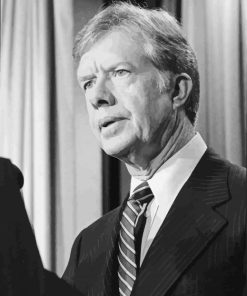 Black And White President Jimmy Carter paint by number